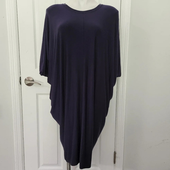 BCBGMAXAZRIA Navy Draped Dress - Picture 1 of 13